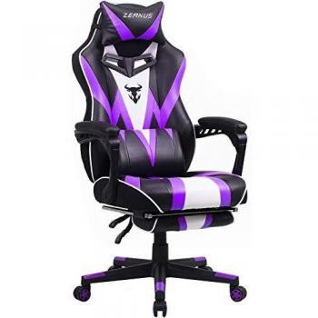 Púrpura Silla de Juego Gaming para Adultos, Silla Gaming con Reposapiés, Silla Ergonómica Racing, Silla Gamer Grande e Alto, Masaje Silla Gaming, Silla Gaming Giratoria, E-Sports Sillas de Juego