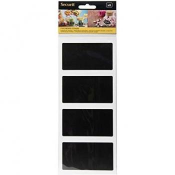Securit 942289 - Pack 8 etiquetas autoadhesivo de pizarra rectangular