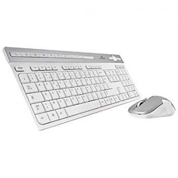 BlueElement - Pack de Teclado y ratón inalámbricos GRAPHEME - Inalámbrico con Smart Dongle - Clics silenciosos - Diseño Ultra Delgado - Ergonómico - Recargable - Blanco - Layout Español - Incluye Ñ