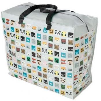 Bolsa de Almacenaje Minecraft - Diseño Caras, Tamaño XL (55x48x28 cm)