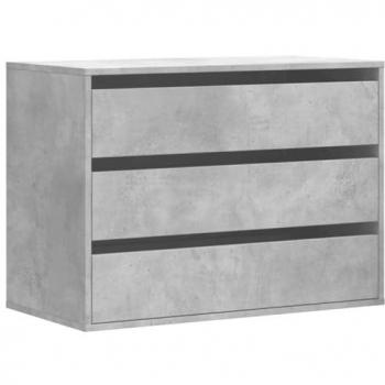 Cajonera de esquina madera ingeniería gris hormigón 80x41x58 cm