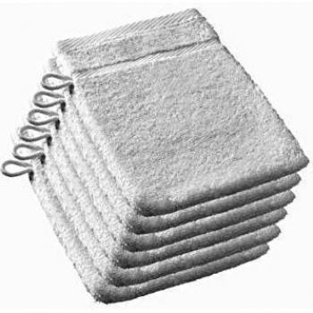 De Witte Lietaer 195308 Luxury Hotel – Juego de 6 Guantes de baño, algodón Blanco, 15 x 22 cm