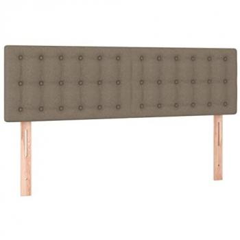 Cabecero con LED de tela gris taupe 144x5x78/88 cm