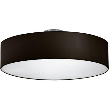 Lámpara de Techo Moderna Hotel 3 Luces Ø 50 cm Níquel Mate Pantalla Negra E27
