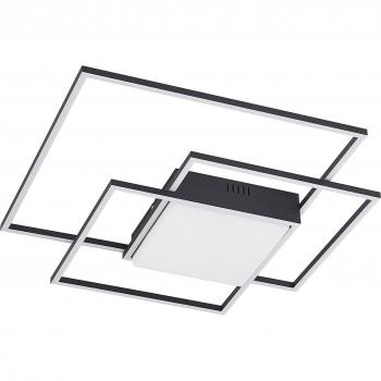 Plafón LED Nelinka de Lindby, negro, moderno, hecho de aluminio, para salón y comedor, 1 lámpara