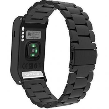 MoKo Garmin Vivoactive HR Correa - Universal Acero Inoxidable Adjustbale Reloj WatchBand Strap Pulsera con Pins y Herramientas SÓLO para Garmin Vivoactive HR Deportes GPS SmartWatch, Negro