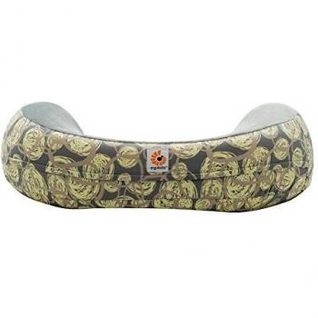Ergobaby Funda para Almohada de Lactancia Natural Curve, Estampado, Remolinos Amarillos, Amarillo/Gris