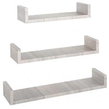 Estantes de pared modernos - Set de 3 piezas en roble gris modelo Calamita