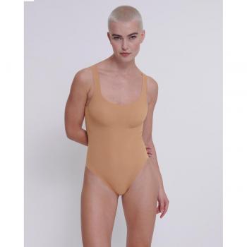 Body Sloggi Zero Feel 2.0 con copa desmontable, sin costuras, color marrón nostálgico, talla L