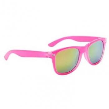 Gafas de Sol Niño Sara - Rosa Brillante - Lentes Espejados Amarillos - Tamaño Medio - Categoria 3 UV 400