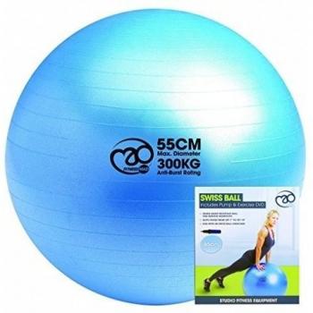 Fitness Mad Fitness - Bomba de bola de fitness, tamaño 55 cm, color azul