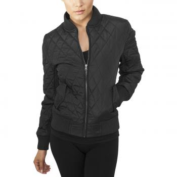 Urban Classic Women's Diamond Quilted Nylon Parka - Black