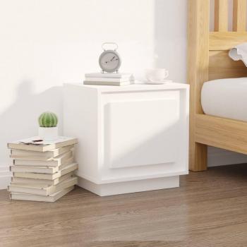 Mesita de Noche Blanca 44x35x45 cm madera contrachapada