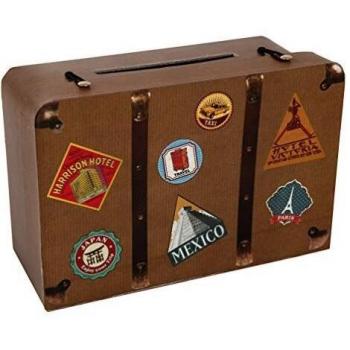 Santex 4856-25 - Hucha, 24 x 16 x 10 cm, diseño con Forma de Maleta de Viaje, cartón