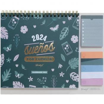 Calendario de Sobremesa Mr. Wonderful 2024 Sueños por Cumplir - Tamaño 18x2x24 cm