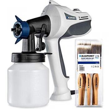 Blaupunkt Pistola de Pintura PG3000 - Pulverizacion Pintura Eléctrica Potente motor eléctrico de 450W - Potencia ajustable y patrón de rociado - viscosidad de 70 din/seg - 750 ml/min- Tanque de 800 ml