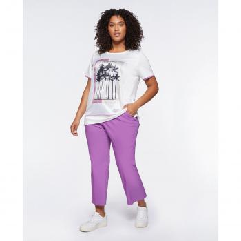 Fiorella Rubino - Pantalones rectos tobilleros de mujer con bolsillos americanos