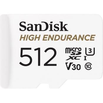 SanDisk High Endurance 512GB MicroSDXC Card (Class 10, U3, V30, up to 100MB/s) with SD Adapter