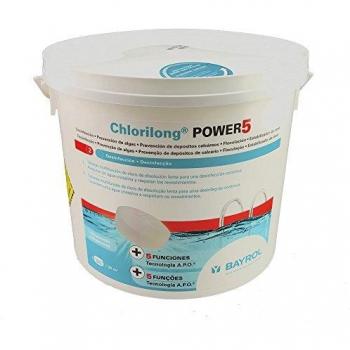 Cloro 5 acciones Bayrol 5 kgs. Tabletas de 250 gramos.