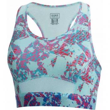 Gore Running Wear Essential Print - Camiseta manga larga para mujer, color azul, talla L
