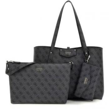 Guess Eco Brenton Tote Bag - Women's Gray Shopper with Logo