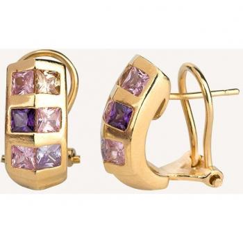 Pendientes Vidal & Vidal multicolor G2476A con circonitas incrustadas