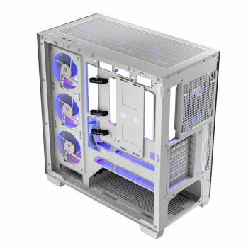Caja de PC Modecom Volcano Stellar ARGB MIDI 8F Blanca (mATX, Mini-ITX, ATX)