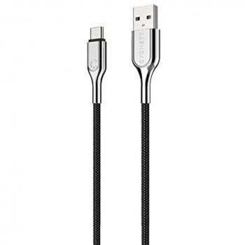 Cable USB-C a USB-A Cygnett 1 m, USB 2.0, blindado, 3A / 60W, color negro, acero inoxidable