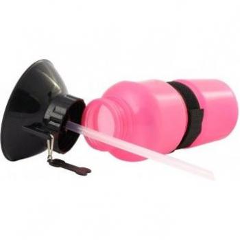 Botella de agua portátil para perros y mascotas SQUEAZY con correa 0.5 LT Rosa