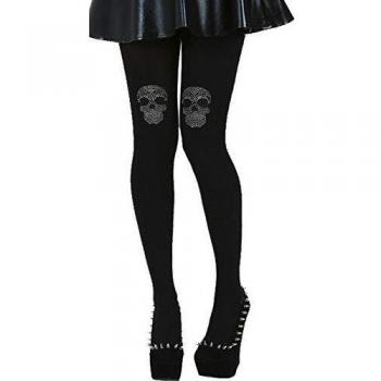 Pamela Mann Skull and red Roses Tattoo Medias Crudo one size
