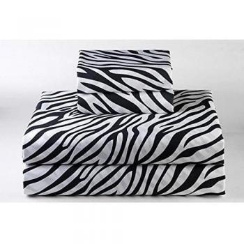 British elección de lino algodón egipcio 600-thread-count satén funda de edredón & pillowcoase., Zebra Print, matrimonio grande