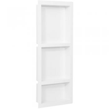 Shower Niche with 3 Compartments Matt White 41x99x9 cm