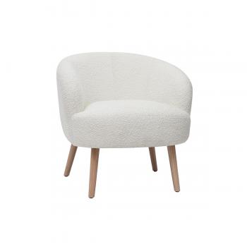 Sillón nórdico efecto borreguillo y madera Maggie