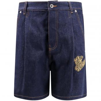 Off White Men's Blue Denim Shorts Size W31