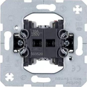 Berker 503520 Roller Shutter Push Button Switch, 1-Pole, 10A/250V