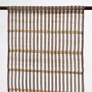 Cortina de Rayas Estilo Asiático - THE DECO FACTORY - 45 x 120 cm - Gris - Voile - Taupe/Blanco