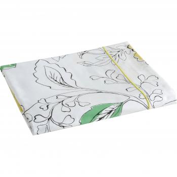 Blanc des Vosges 3VD Tosca - Sábana de algodón, 100% algodón de percal impreso, color gris, 180 x 290 cm