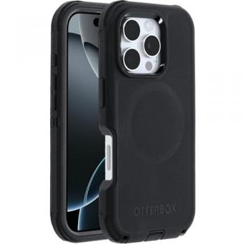Funda OtterBox Defender MagSafe para Apple iPhone 16 Pro - Negra, a prueba de golpes y caídas, ultrarresistente, testada 7X con estándares militares
