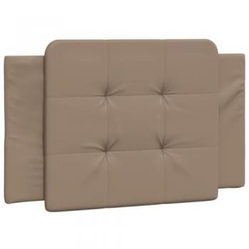 Cabecero de cama acolchado en cuero sintético capuchino 90 cm