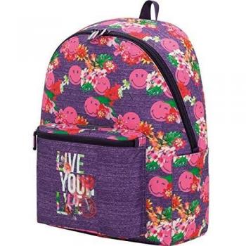 Mochila Juvenil Smiley Rosa Adaptable