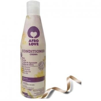Afro Love Crema Acondicionadora para Cabello Afro o en Transición Método Curly Girl con Miel, Karité, Aceite de Aguacate y Aceite de Oliva 450ml SFB-0645