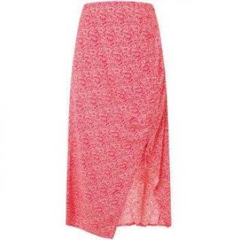 Pepe Jeans Women's Blake Midi Skirt - Pink and Crispy Red, Size M, Casual Viscose