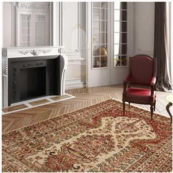 Alfombra Oriental Prestige Jihangir 52 Beige Hecha a Mano en Seda 125x175 cm