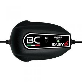 BC Battery Controller BC EASY 6, Cargador de baterías y Mantenedor Inteligente, 6 Ciclos de Carga para todas las Baterías de Coche y Moto 12V de Plomo-Ácido, 1 Amp