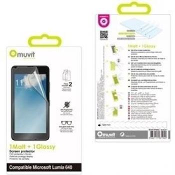 Muvit MUSCP0862 - Set de dos protectores de pantalla, 1 mate y 1 brillo, para Microsoft Lumia 640