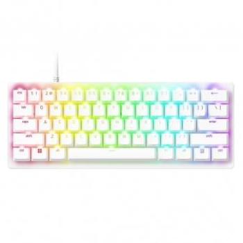 Teclado Mecánico Razer Huntsman V3 Pro Mini 60% RGB Blanco con Switches Ópticos Analógicos y Teclas Modulares PBT