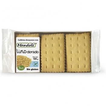Mandole Galletas de Desayuno con Lino Dorado Bio Sin Gluten 185g