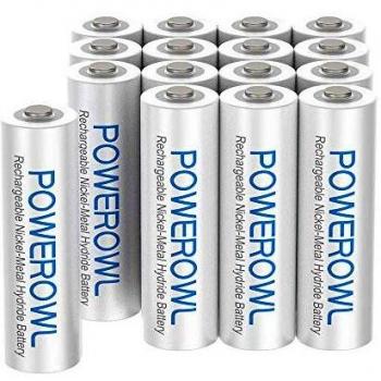 POWEROWL Pilas Recargables AAA Alta Capacidad 1000mAh 1.2V Precarga Ni-MH Pilas AAA Recargable Baja Autodescarga