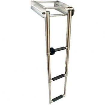 Echelle plateforme télescopique inox, 3 marches, 295x870mm