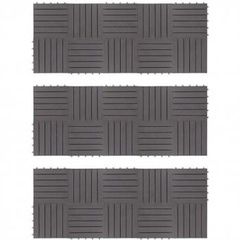 vidaXL Decking Tiles 30 pcs Grey Wash 30x30 cm Solid Acacia Wood